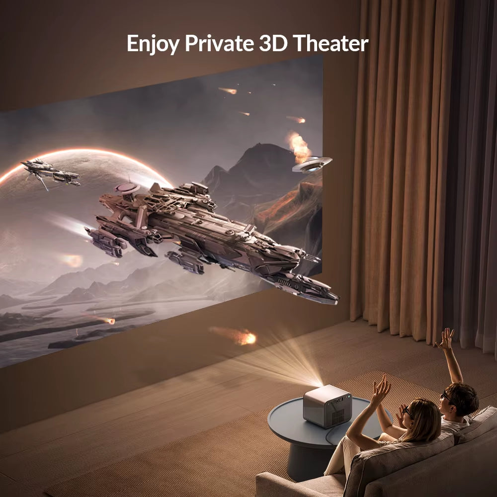 R90 Rock Full HD 1080P DLP Projector 2200 ANSI Lumens Android TV 11.0 3D 4K Supported Smart Home Theater Projector