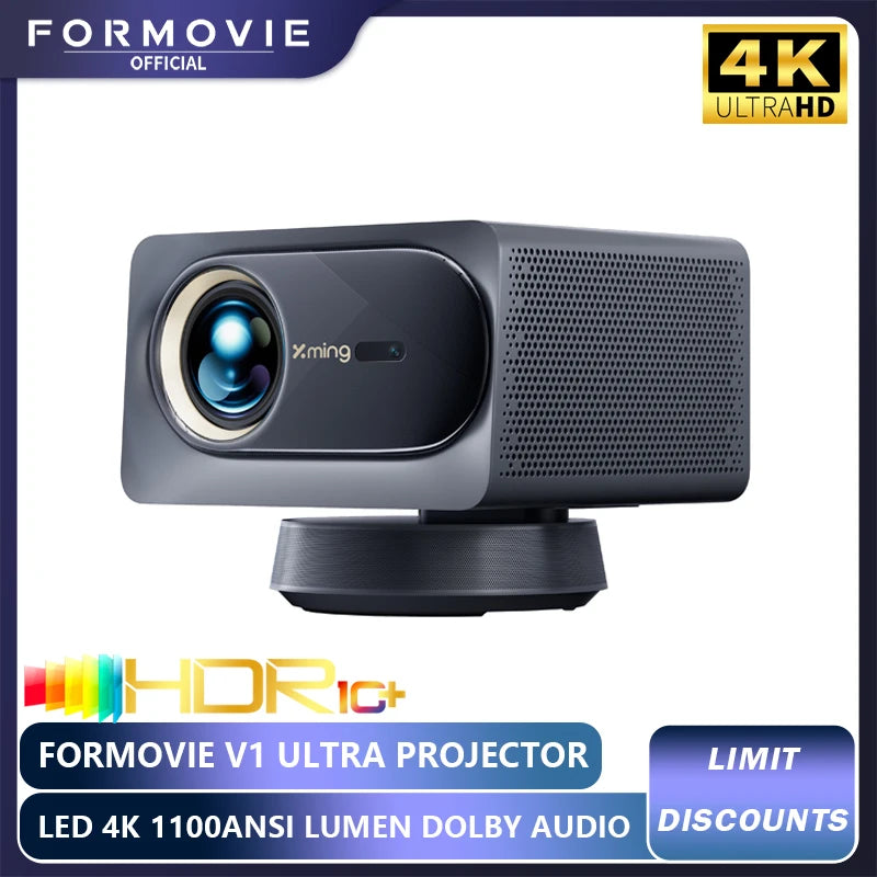 Xming V1 Ultra Projector Native 4K Laser Cinema Portable Mini LED 2+32GB Projector 700 CVIA Lumens Dolby Audio Beamer