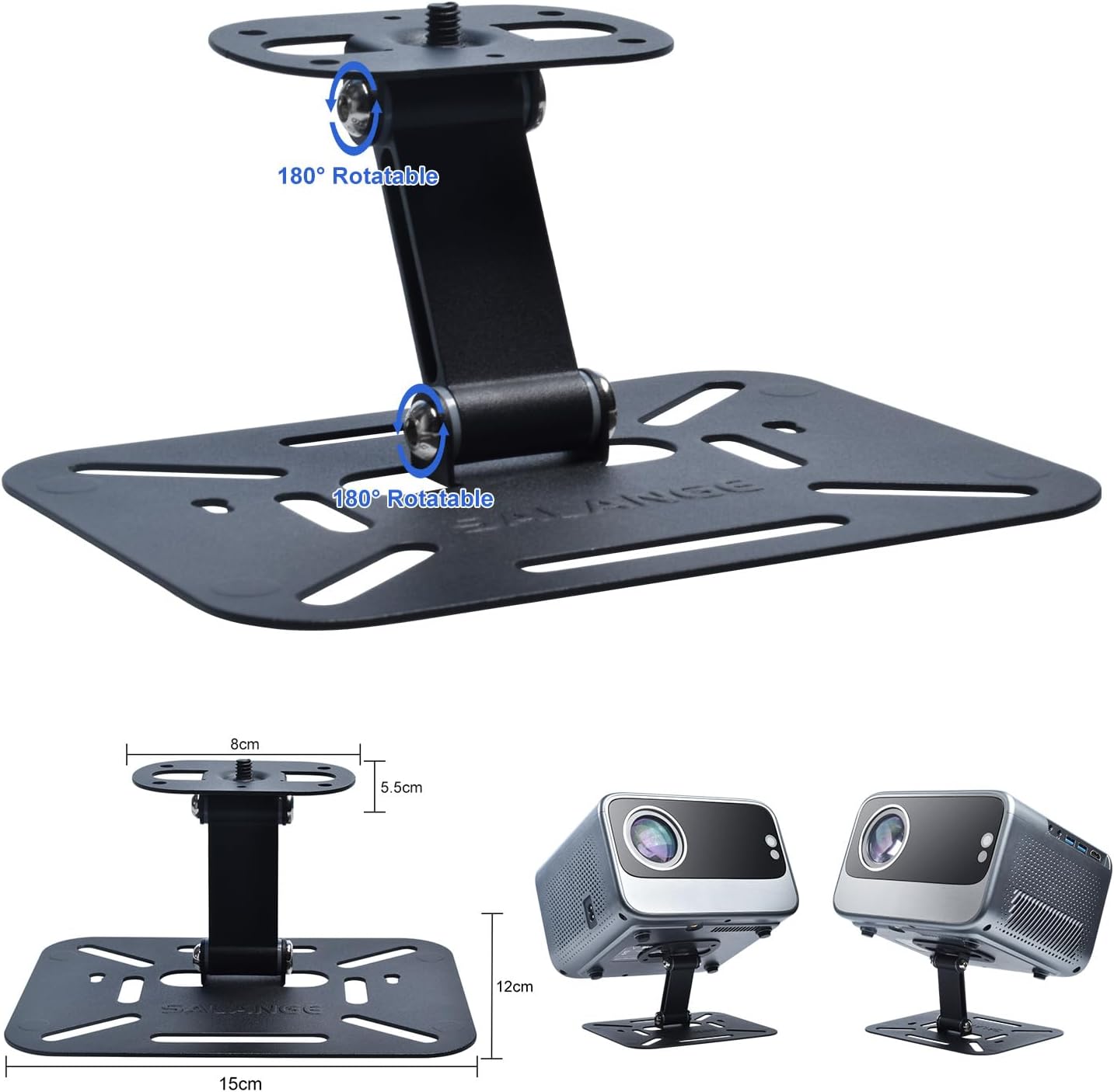 Projector Stand Table,  Desktop Foldable Stand, Projector Ceiling Mount, Easy Setup with 180-Degree Adjustment, Compatible W HAPPRUN, TMY, PANSEBA, Auking, YABER, ONOAYO, Aurzen D1 and More