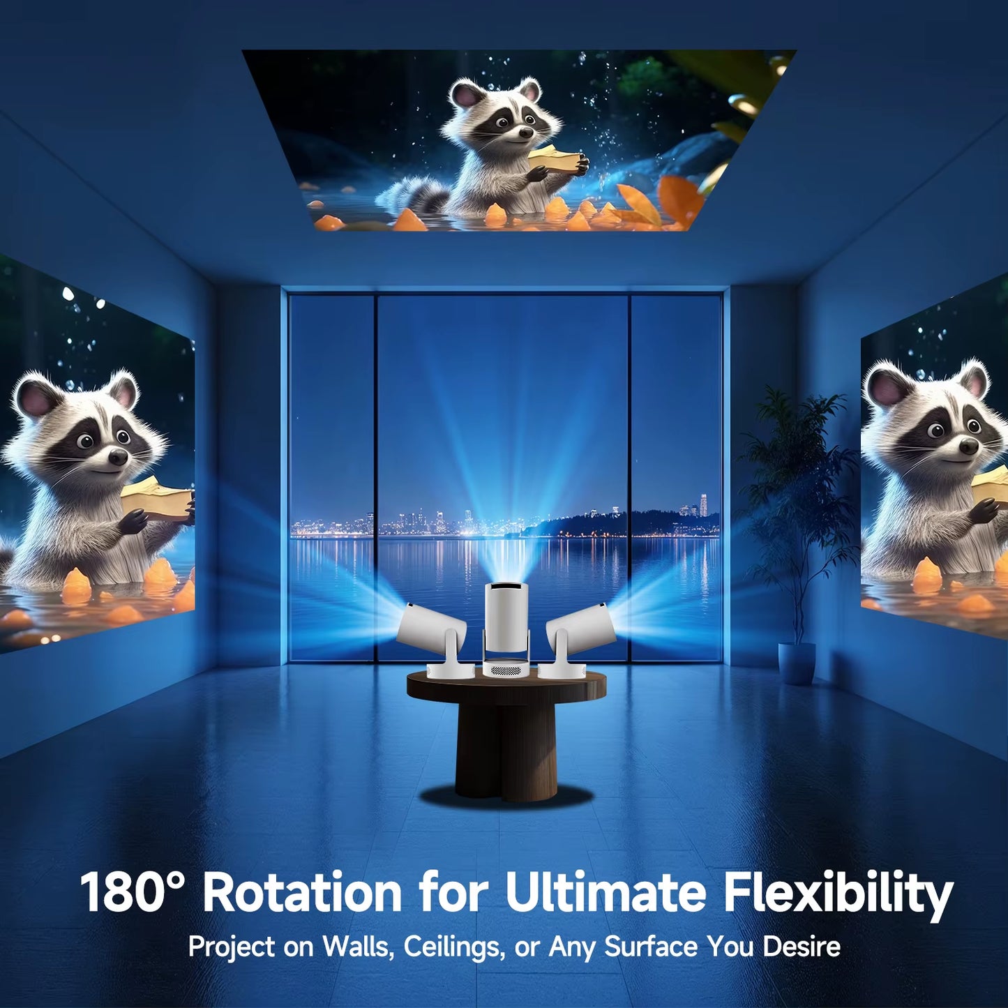 Projector HY300 PRO + 4K Android 11 Dual Wifi6 Allwinner H713 BT5.4 1080P 1280*720P Home Cinema Outdoor Projetor