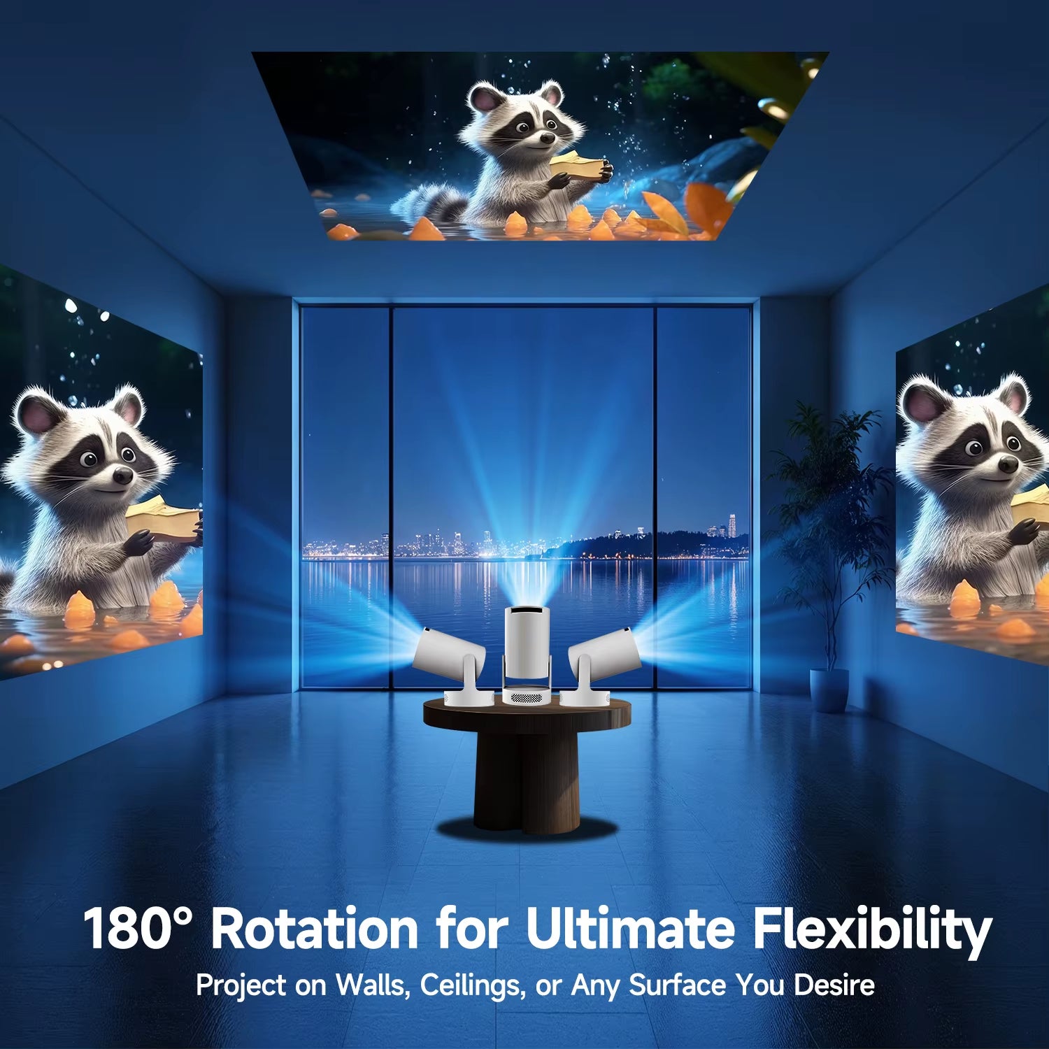 Projector HY300 PRO + 4K Android 11 Dual Wifi6 Allwinner H713 BT5.4 1080P 1280*720P Home Cinema Outdoor Projetor