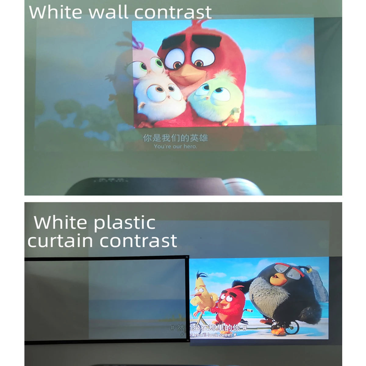 Projector Screen Simple 16:9 Anti-Light Curtain 30 72 84 92 100 106 120 130 133 Inches Home Outdoor Office Portable 3D HD