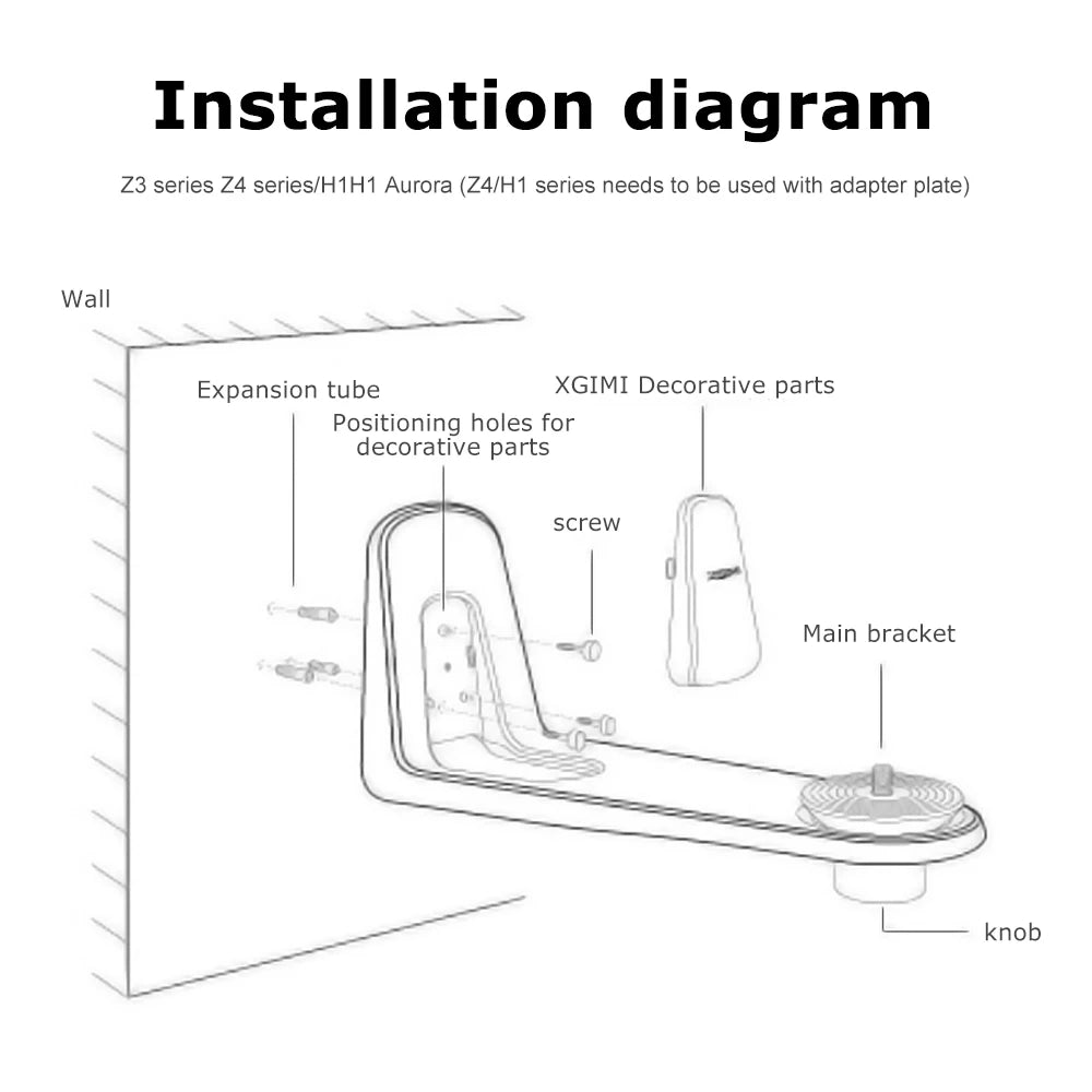 Wall Mount Bracket for XGIMI Projector Accessories Adjustable Angle for Changhong M4000, Dangbei Mars Pro. Xiaomi Projector