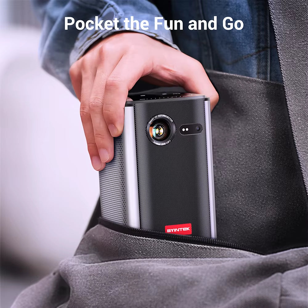 P70 Projector 4K 1080P DLP Mini Portable Projector Home Theater Smart Wi-Fi & Bluetooth for Movies & Gaming with Battery