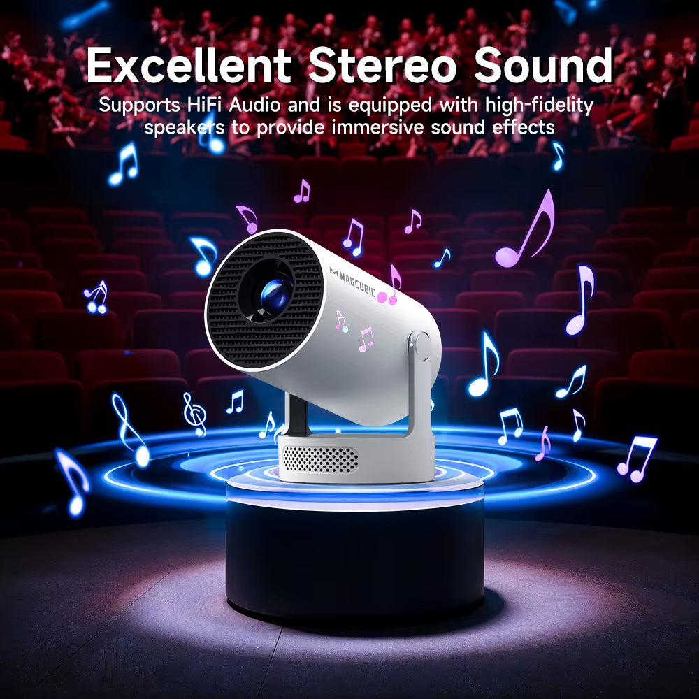 Projector HY300 PRO + 4K Android 11 Dual Wifi6 Allwinner H713 BT5.4 1080P 1280*720P Home Cinema Outdoor Projetor