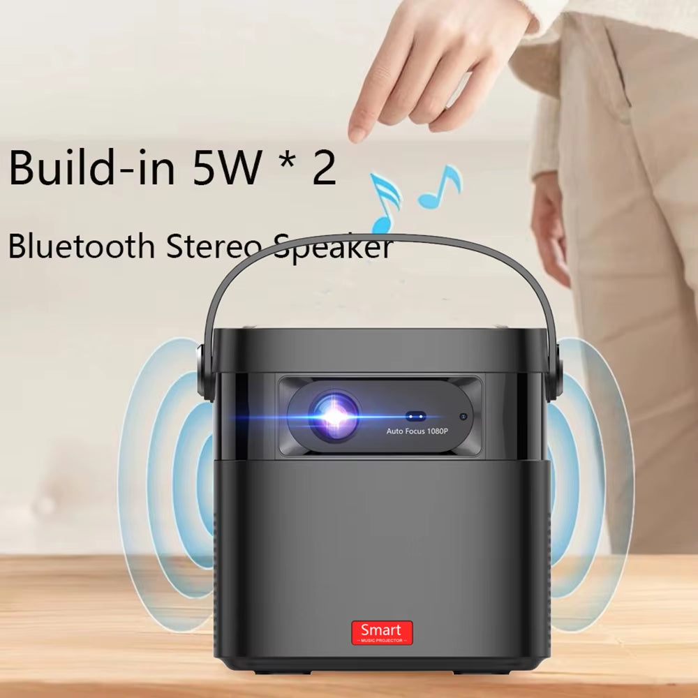 Auto Focus 4K 3D DLP Projector Android 9.0 Build Battery Daytime Proyector 5G Wifi 2G+32G Memory Game Video Beamer