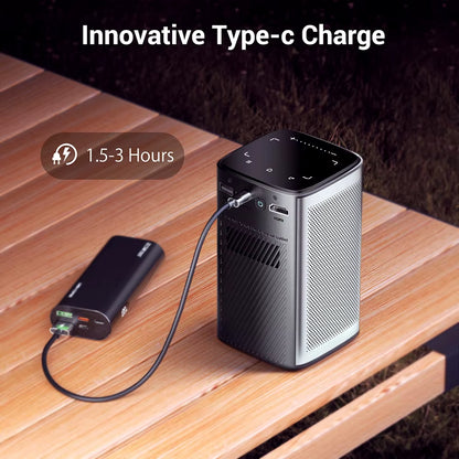 P70 Projector 4K 1080P DLP Mini Portable Projector Home Theater Smart Wi-Fi & Bluetooth for Movies & Gaming with Battery