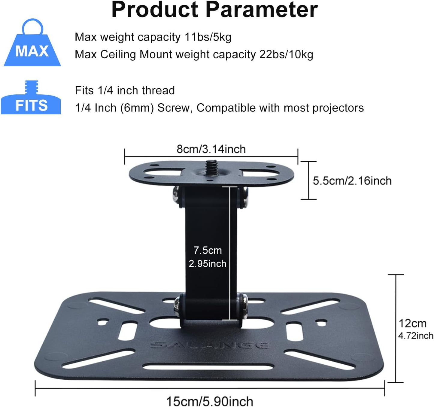 Projector Stand Table,  Desktop Foldable Stand, Projector Ceiling Mount, Easy Setup with 180-Degree Adjustment, Compatible W HAPPRUN, TMY, PANSEBA, Auking, YABER, ONOAYO, Aurzen D1 and More