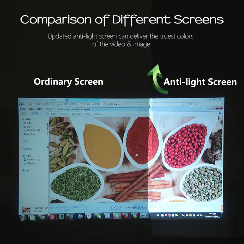 anti Light Projector Screen 120 100 60 Inch Professional Reflective Fabric Home Theater Cinema Screen 4K LED Laser Projector