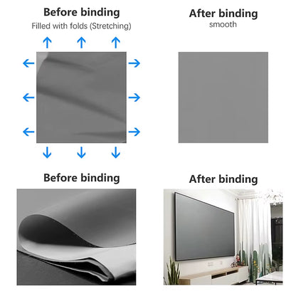 anti Light Projector Screen 120 100 60 Inch Professional Reflective Fabric Home Theater Cinema Screen 4K LED Laser Projector