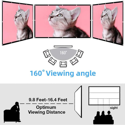 250" High-Density Portable Projector Screen - Foldable,Anti-Wrinkle,Dual-Sided HD Projection for Home,Outdoor,And Camping