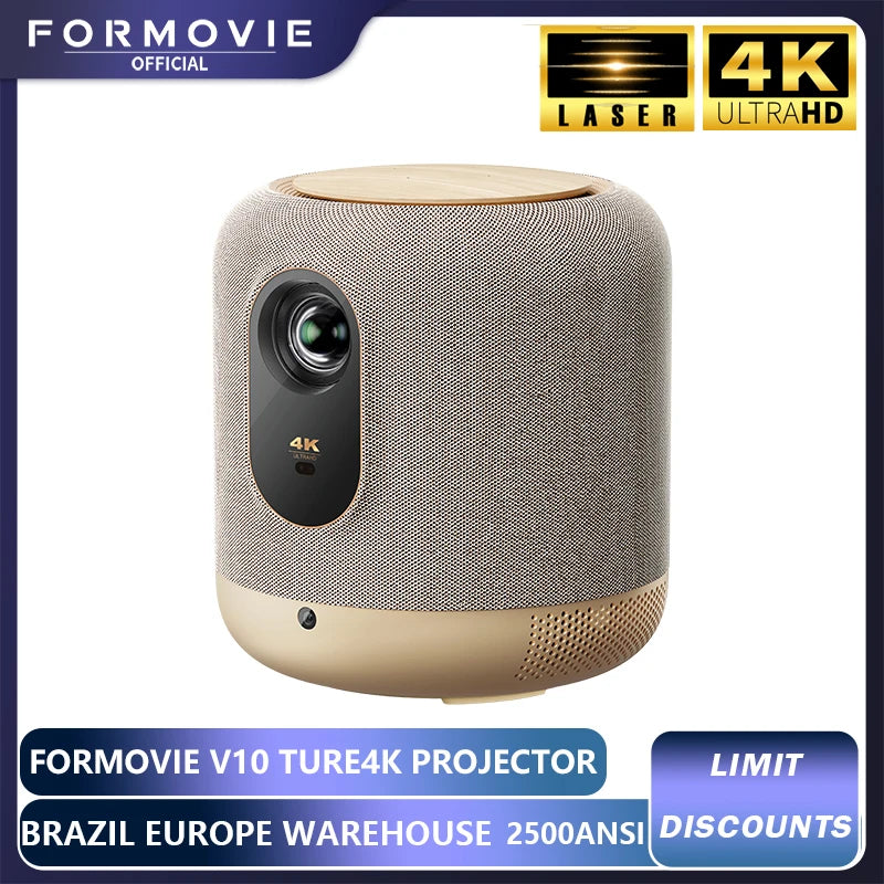 V10 4K Laser Projector 2500 ANSI Lumen MEMC HDR10 Full HD Portable Home Theater Projectors Smart Audio System Beamer