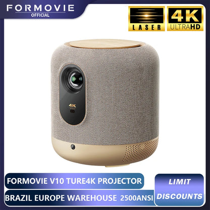 V10 4K Laser Projector 2500 ANSI Lumen MEMC HDR10 Full HD Portable Home Theater Projectors Smart Audio System Beamer