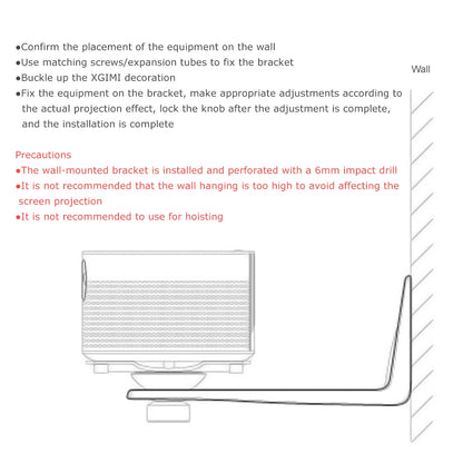 Wall Mount Bracket for XGIMI Projector Accessories Adjustable Angle for Changhong M4000, Dangbei Mars Pro. Xiaomi Projector