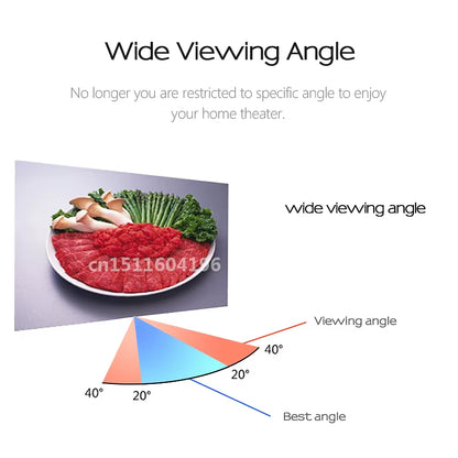 anti Light Projector Screen 120 100 60 Inch Professional Reflective Fabric Home Theater Cinema Screen 4K LED Laser Projector