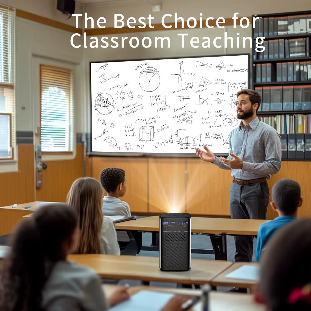 P70 Projector 4K 1080P DLP Mini Portable Projector Home Theater Smart Wi-Fi & Bluetooth for Movies & Gaming with Battery