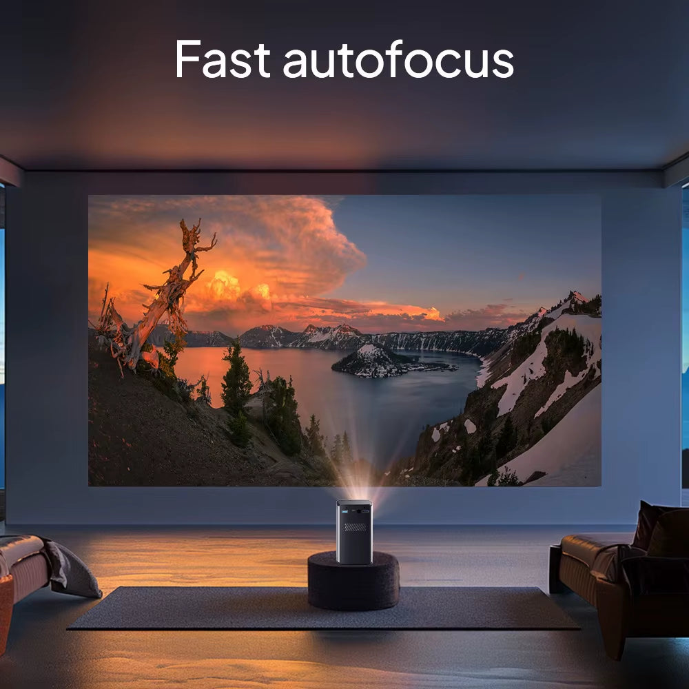 P70 Projector 4K 1080P DLP Mini Portable Projector Home Theater Smart Wi-Fi & Bluetooth for Movies & Gaming with Battery