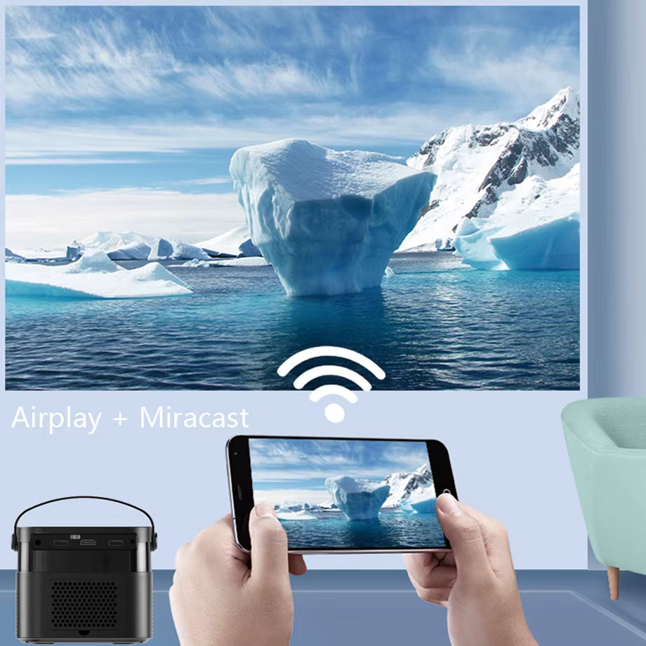 Auto Focus 4K 3D DLP Projector Android 9.0 Build Battery Daytime Proyector 5G Wifi 2G+32G Memory Game Video Beamer